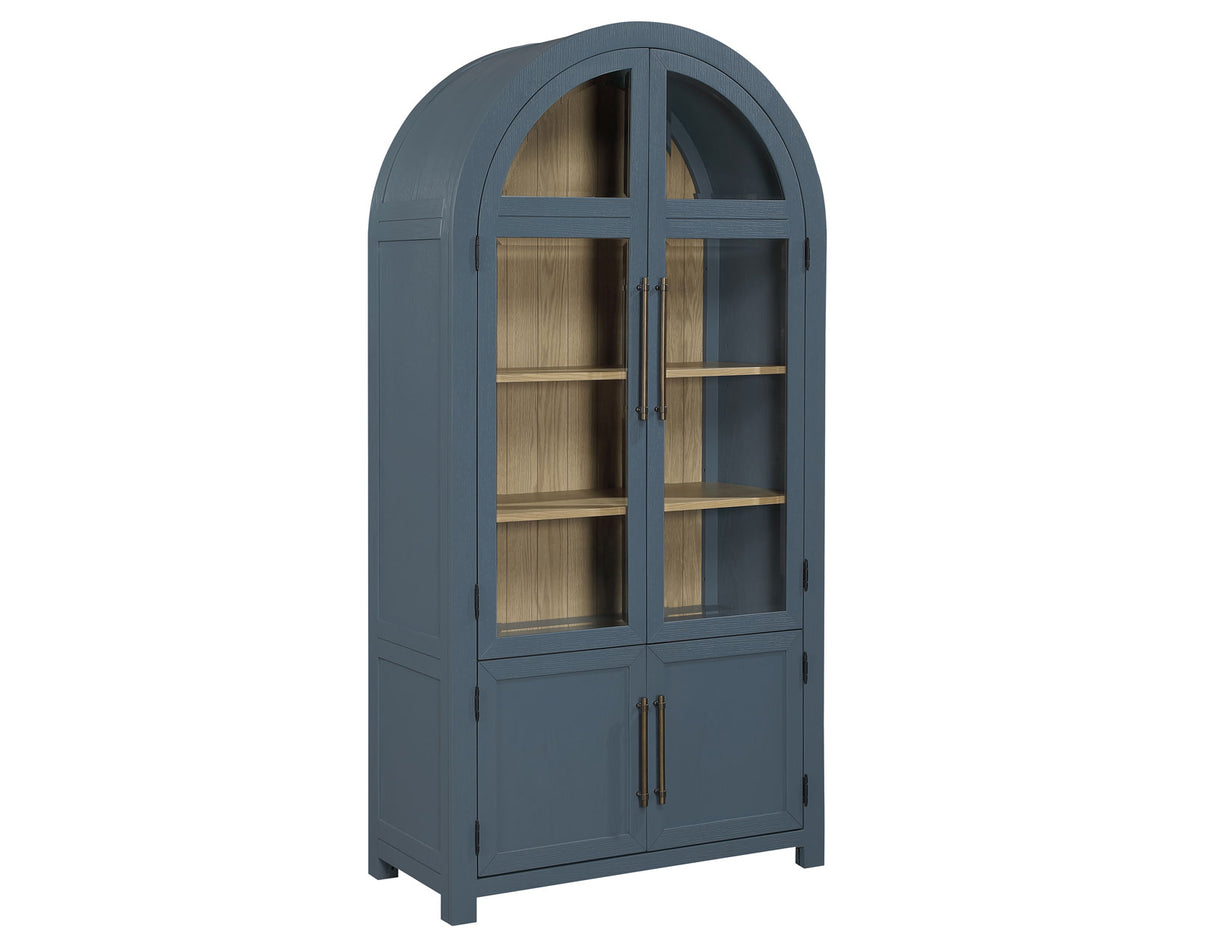 Magnolia Dusty Blue Curio with Weathered Sand Interior from Steve Silver - Luna Furniture