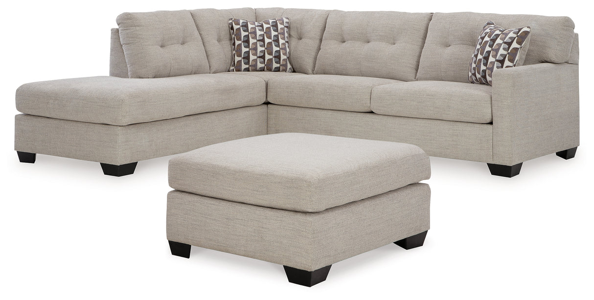 Mahoney Pebble 2-Piece Sectional with Ottoman from Ashley - Luna Furniture