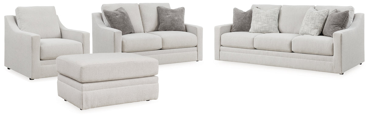 Maitelynn Sofa, Loveseat, Chair and Ottoman in Chalk from Ashley - Luna Furniture