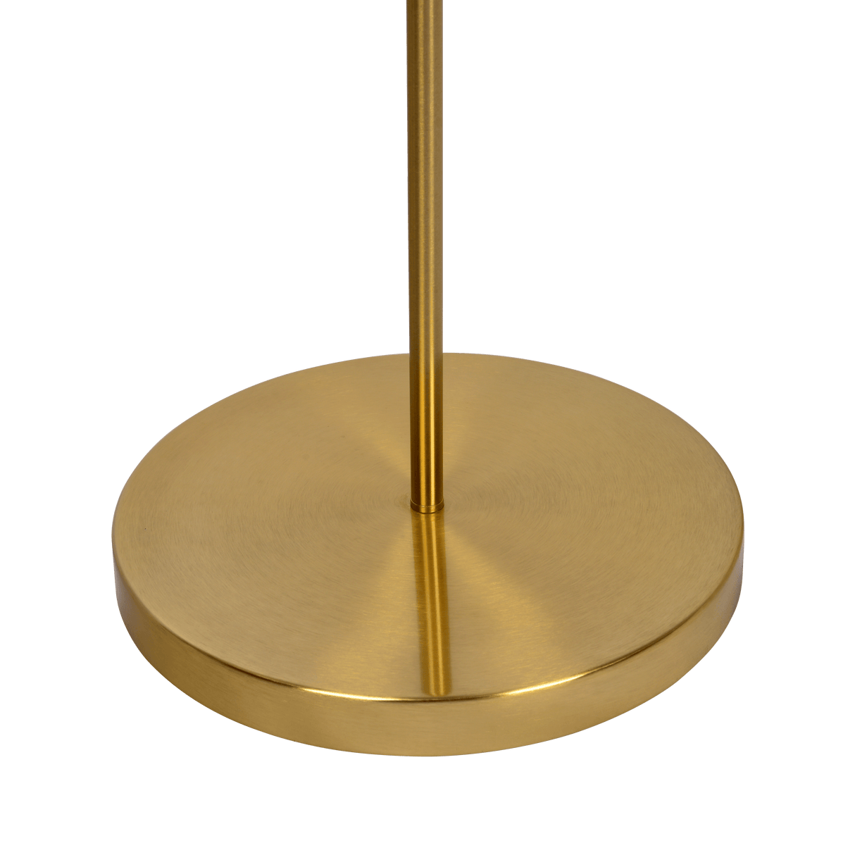 Majestic Brass Ring Base Curved Floor Lamp with Triangle White Drum Shade from Ashcroft Furniture - Luna Furniture