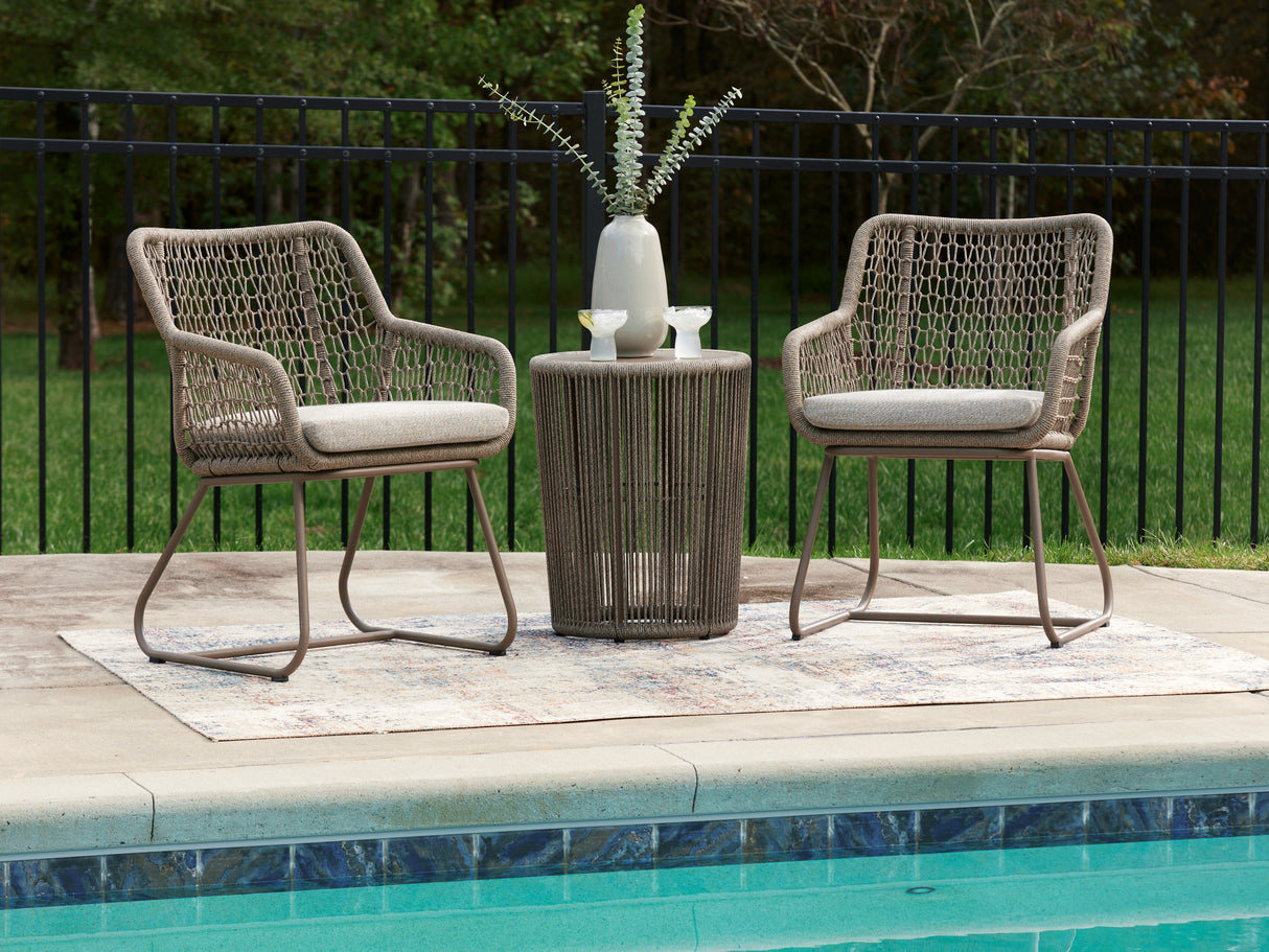 Majors Beach Beige Outdoor Table and 2 Chairs from Ashley - Luna Furniture
