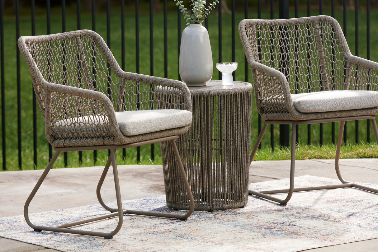 Majors Beach Beige Outdoor Table and 2 Chairs from Ashley - Luna Furniture