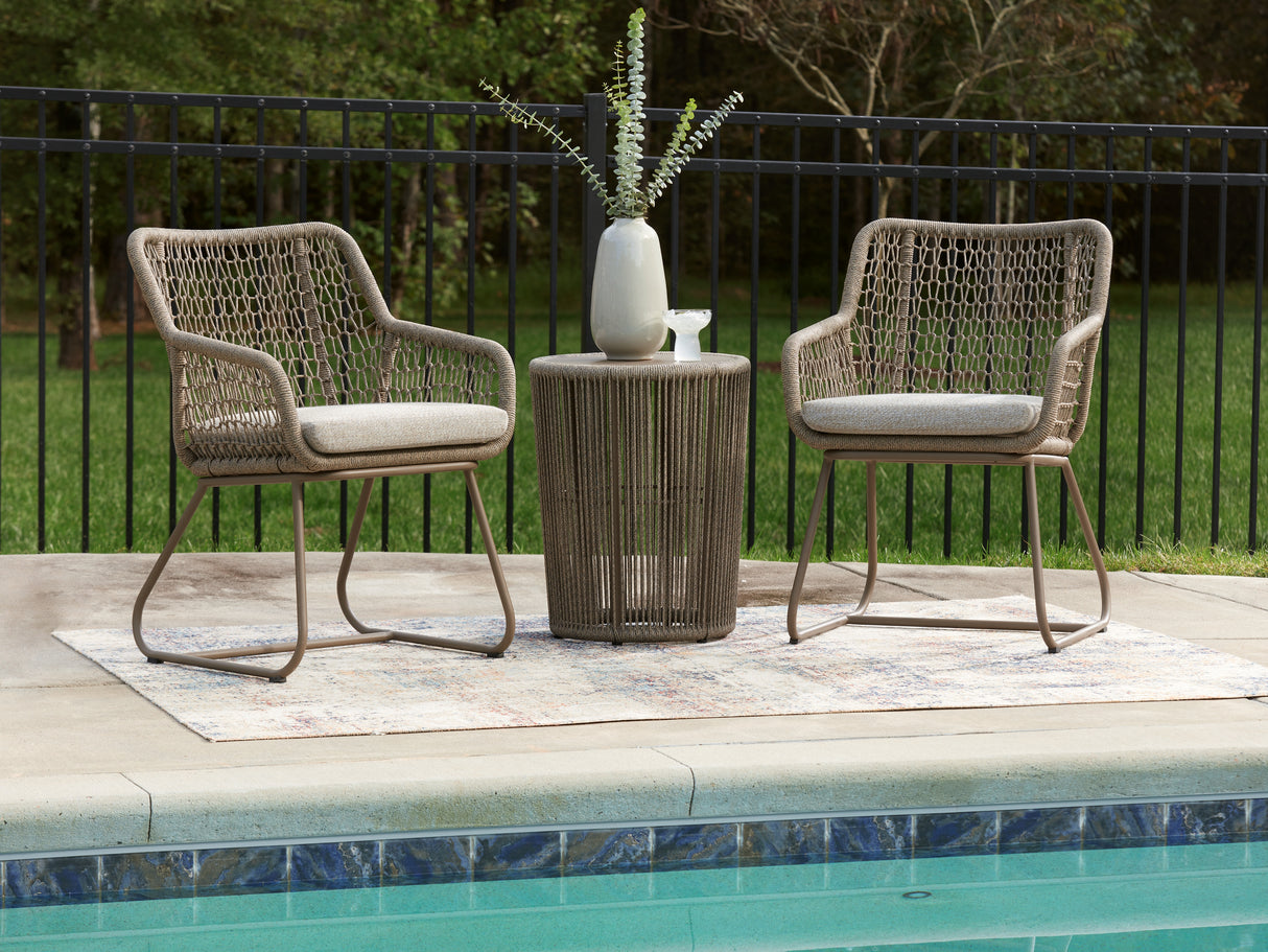 Majors Beach Beige Outdoor Table and 2 Chairs from Ashley - Luna Furniture