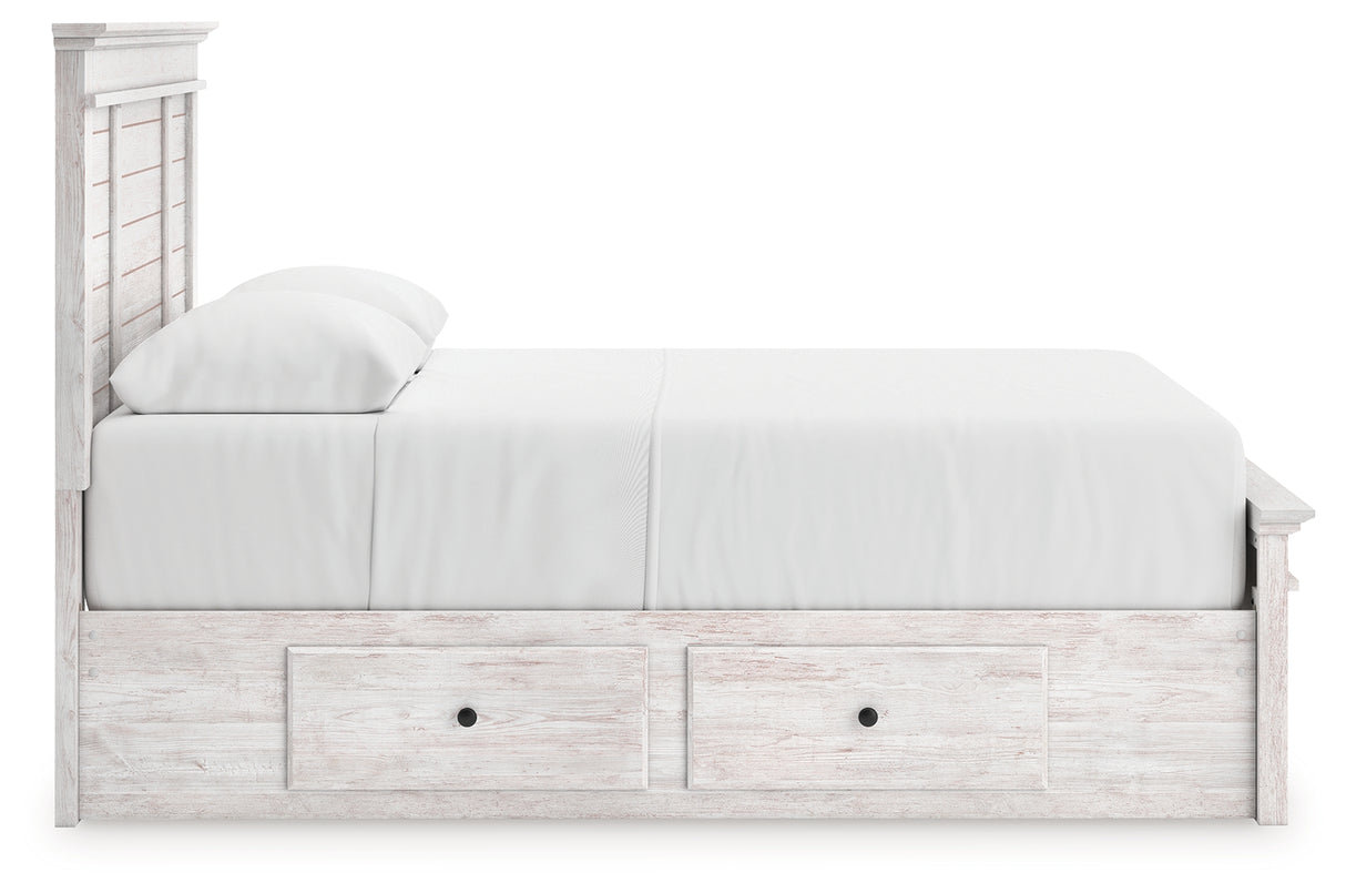 Makidern Whitewash Queen Panel Storage Bed from Ashley - Luna Furniture