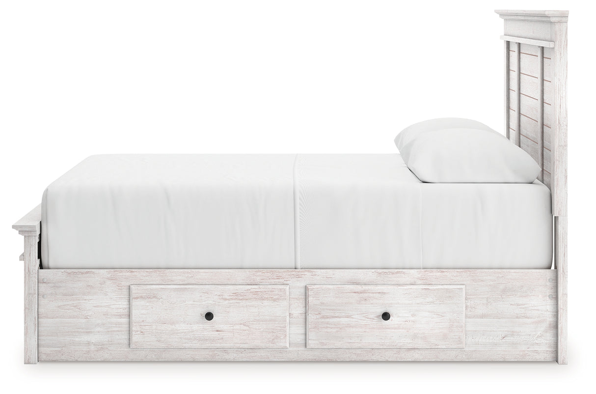 Makidern Whitewash Queen Panel Storage Bed from Ashley - Luna Furniture