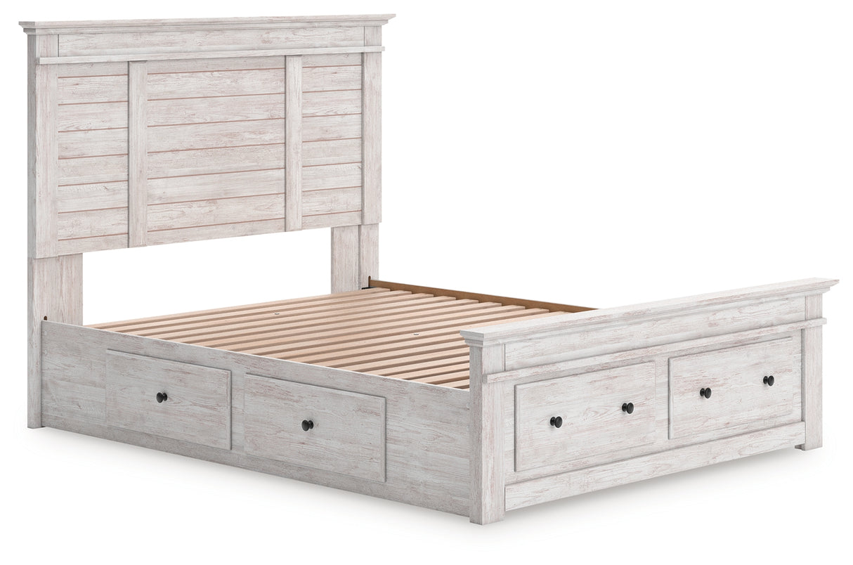 Makidern Whitewash Queen Panel Storage Bed from Ashley - Luna Furniture