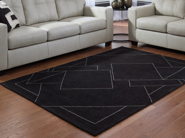 Marav Black/White Medium Rug