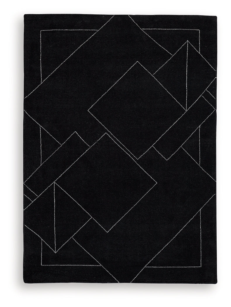 Marav Black/White Medium Rug from Ashley Furniture - Luna Furniture