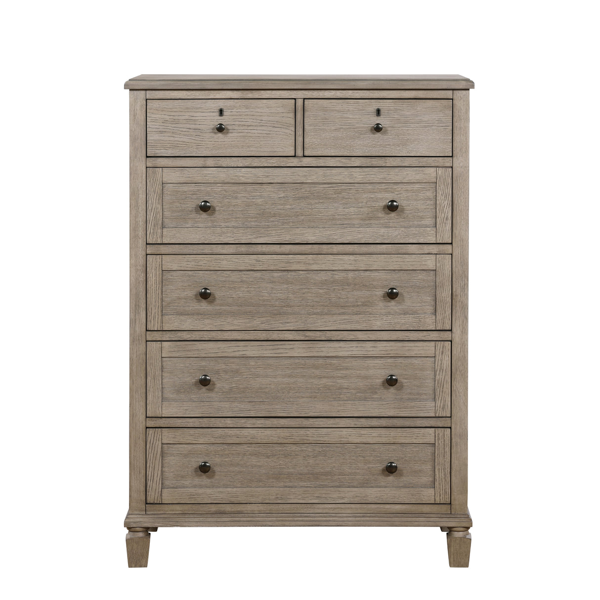 Marceline Gray Oak 5-Piece Bedroom Set (Queen Bed, Nightstand, Dresser, Mirror, Chest) from Homelegance - Luna Furniture