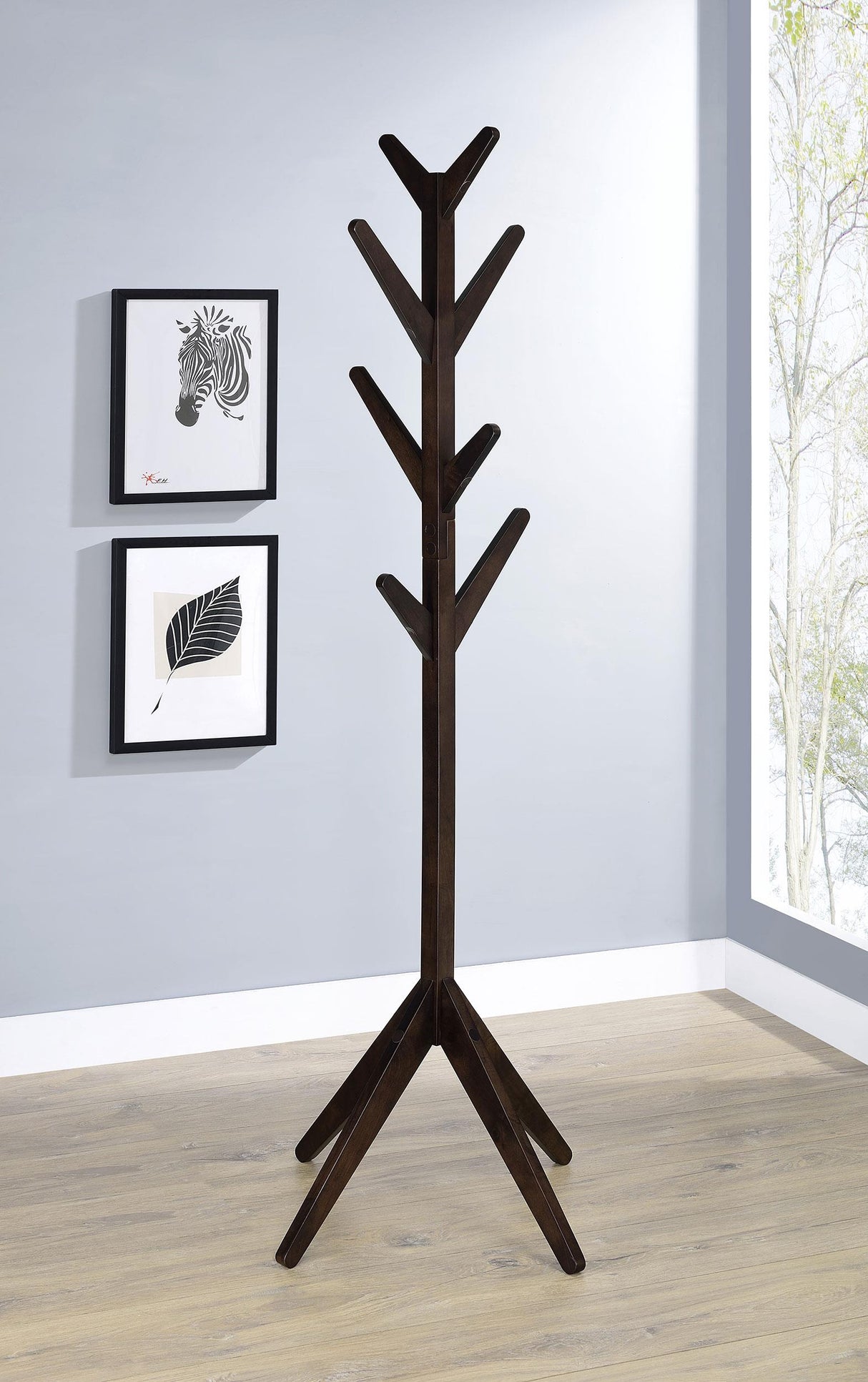Margaret Cappuccino Solid Wood Coat Rack from Coaster - Luna Furniture