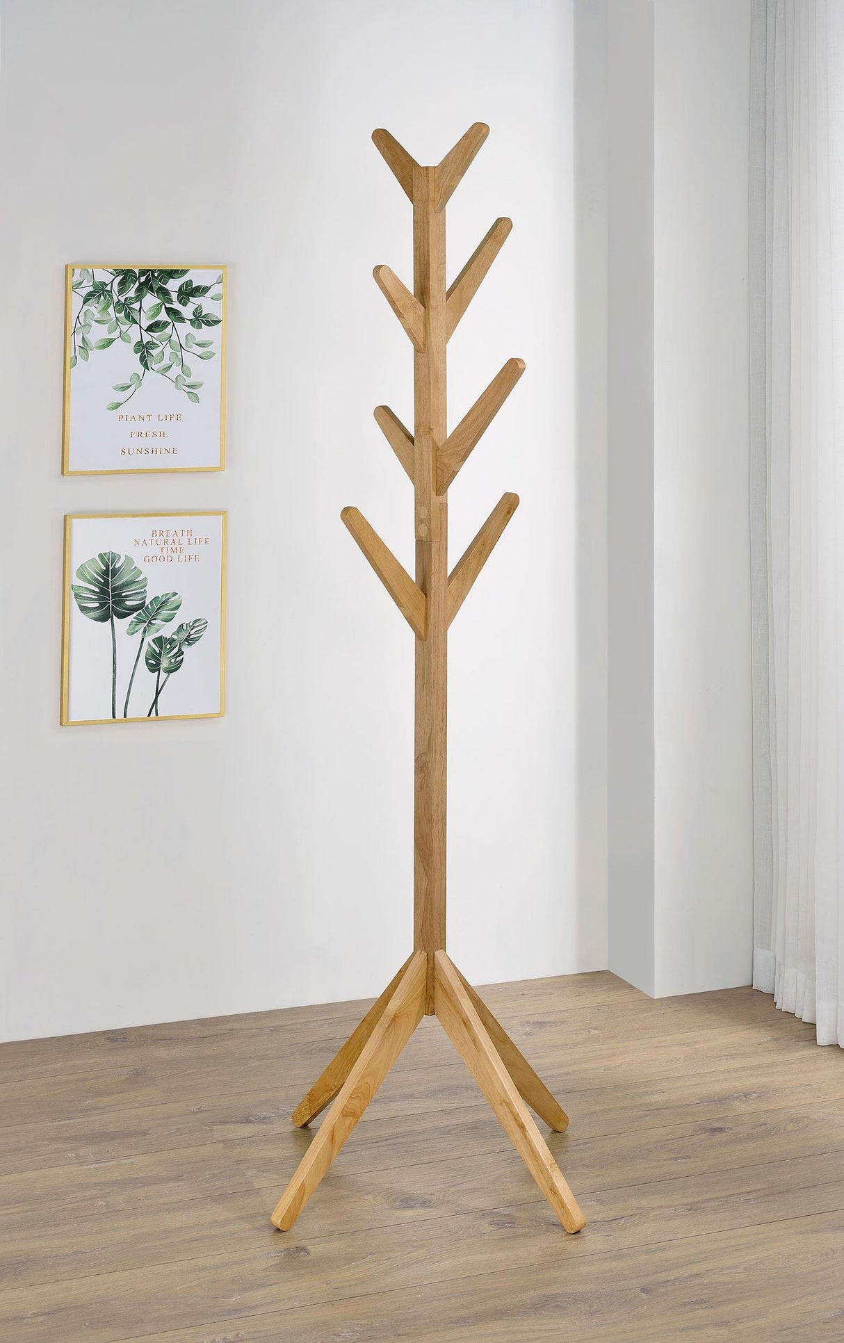 Margaret Natural Oak Solid Wood Coat Rack from Coaster - Luna Furniture