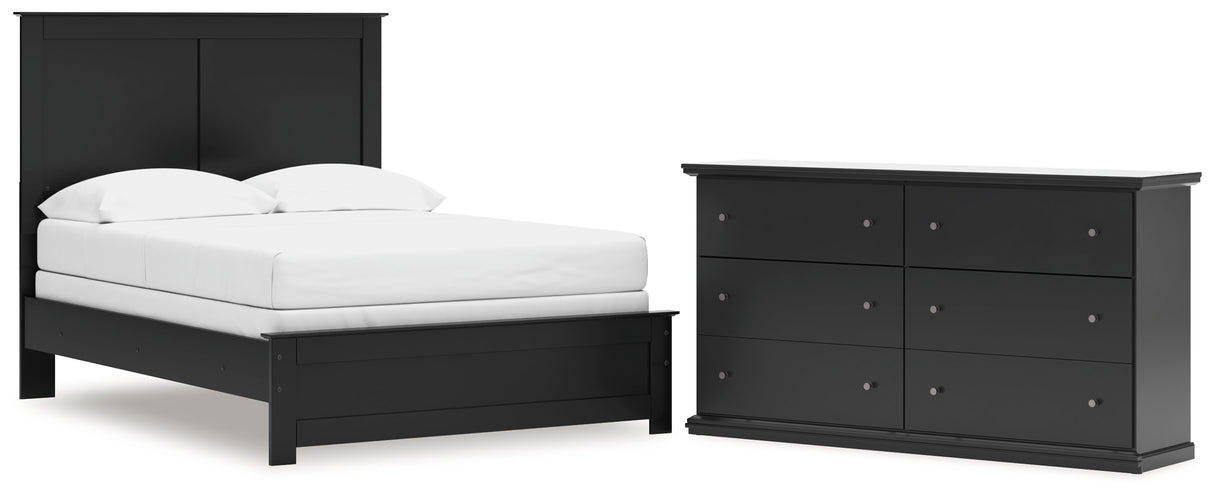 Maribel Full Panel Bed with Dresser in Black from Ashley - Luna Furniture
