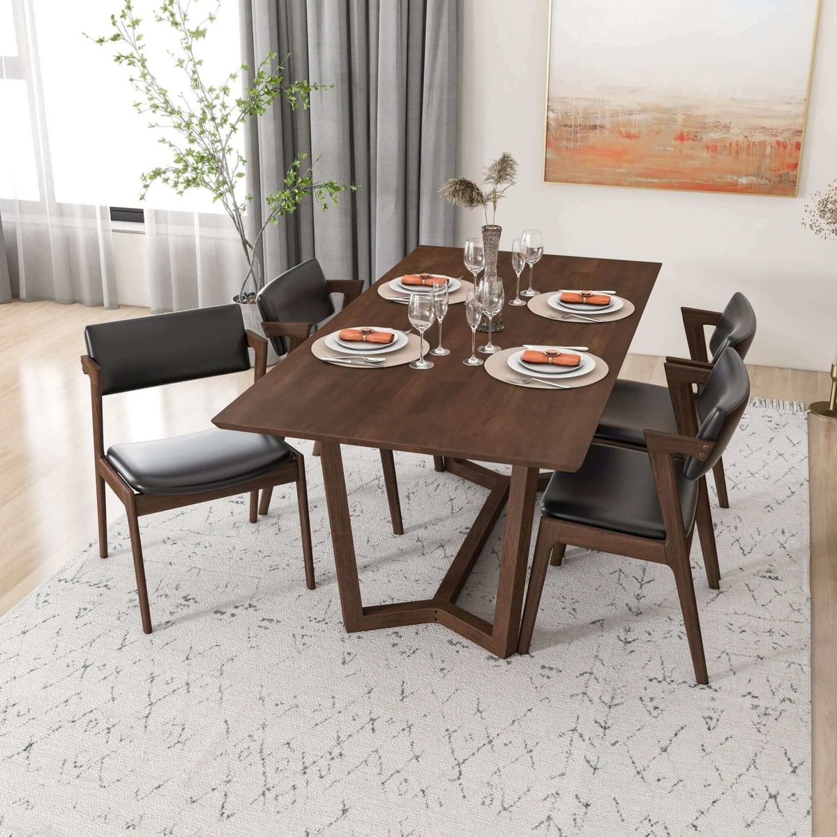 Marina Brown Solid Wood Dining Table from Ashcroft Furniture - Luna Furniture