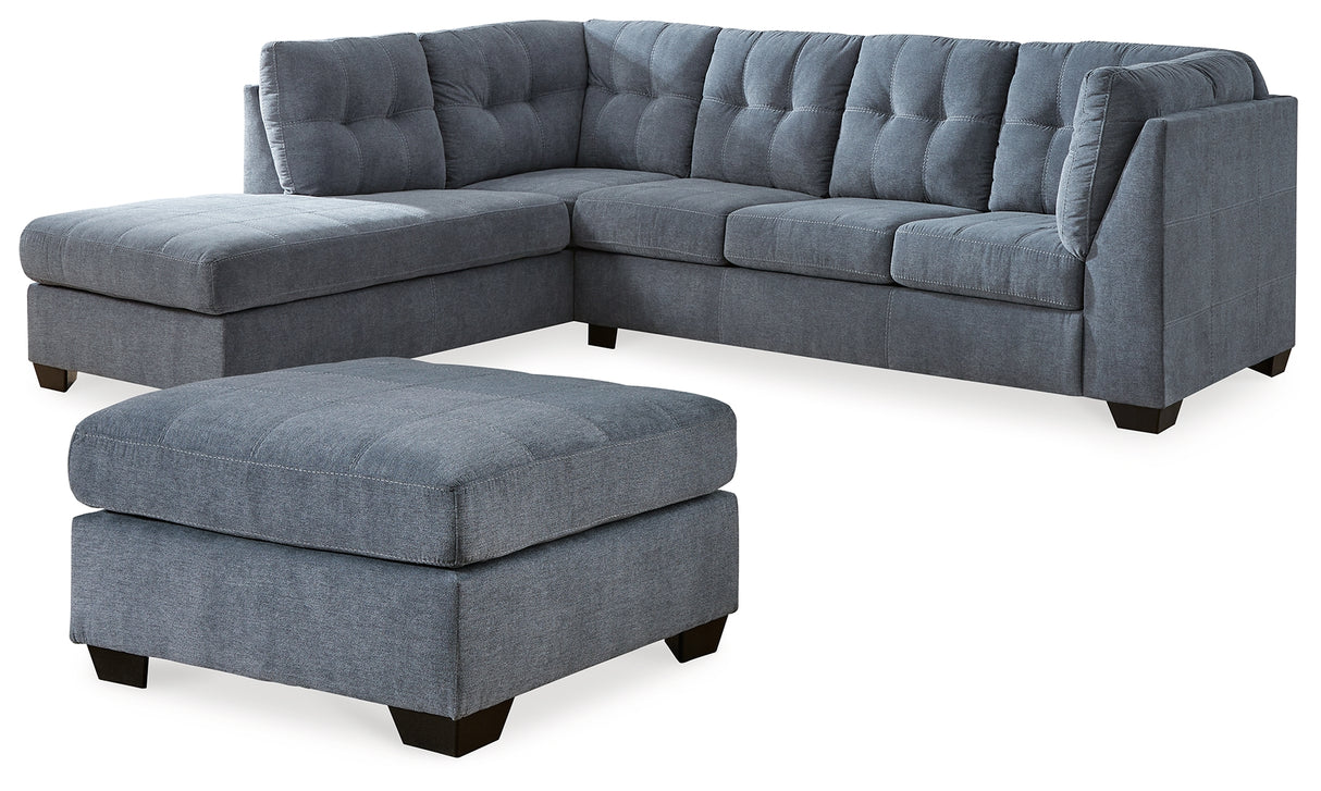 Marleton Denim 2-Piece Sectional with Ottoman from Ashley - Luna Furniture