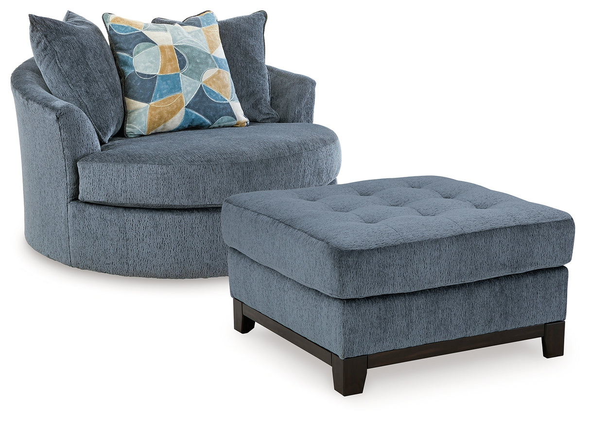 Maxon Place Chair and Ottoman in Navy from Ashley - Luna Furniture