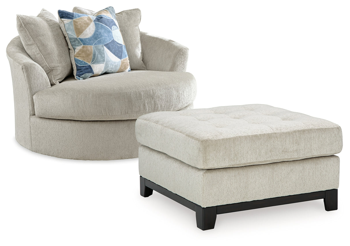 Maxon Place Chair and Ottoman in Stone from Ashley - Luna Furniture