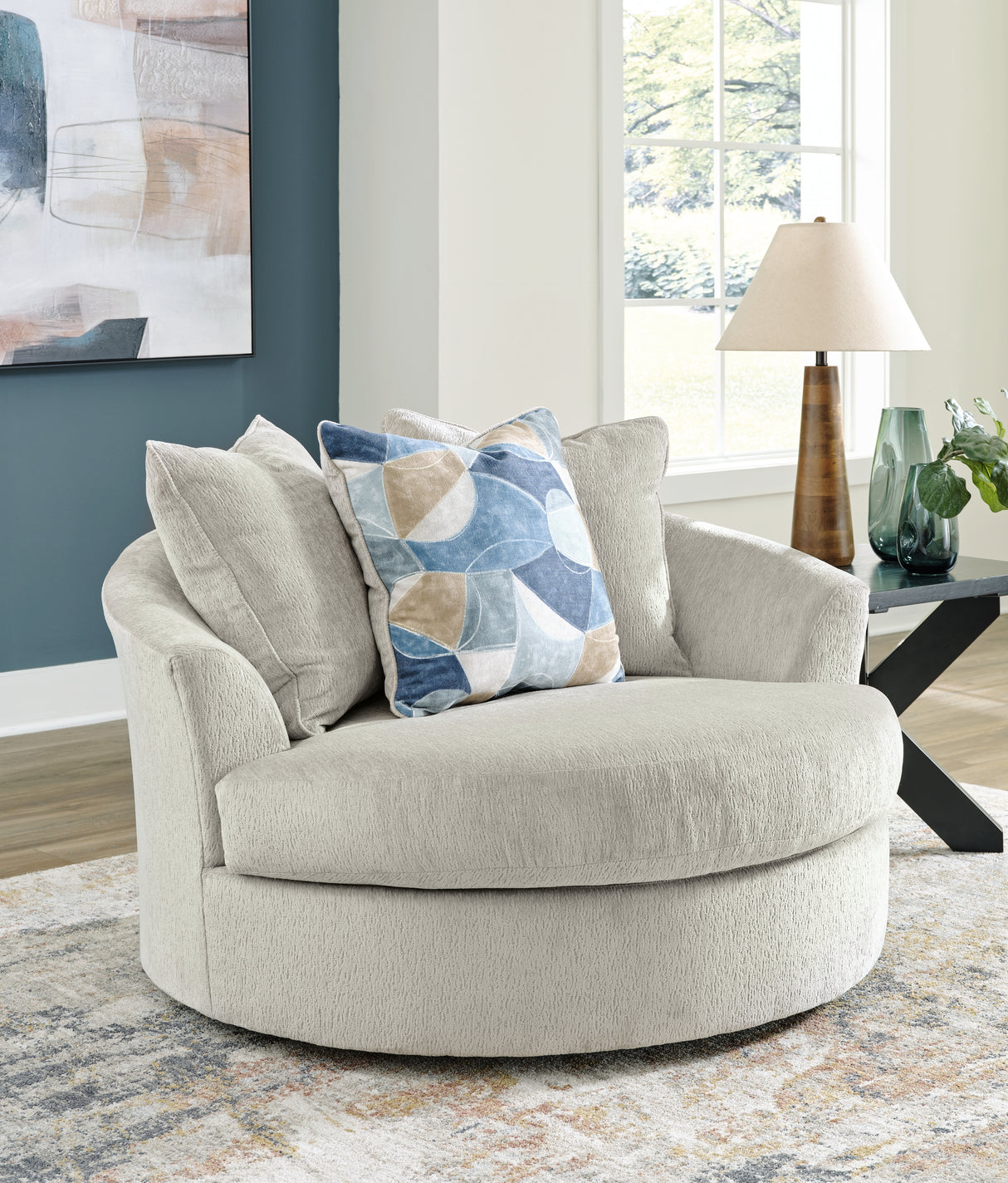 Maxon Place Chair and Ottoman in Stone from Ashley - Luna Furniture