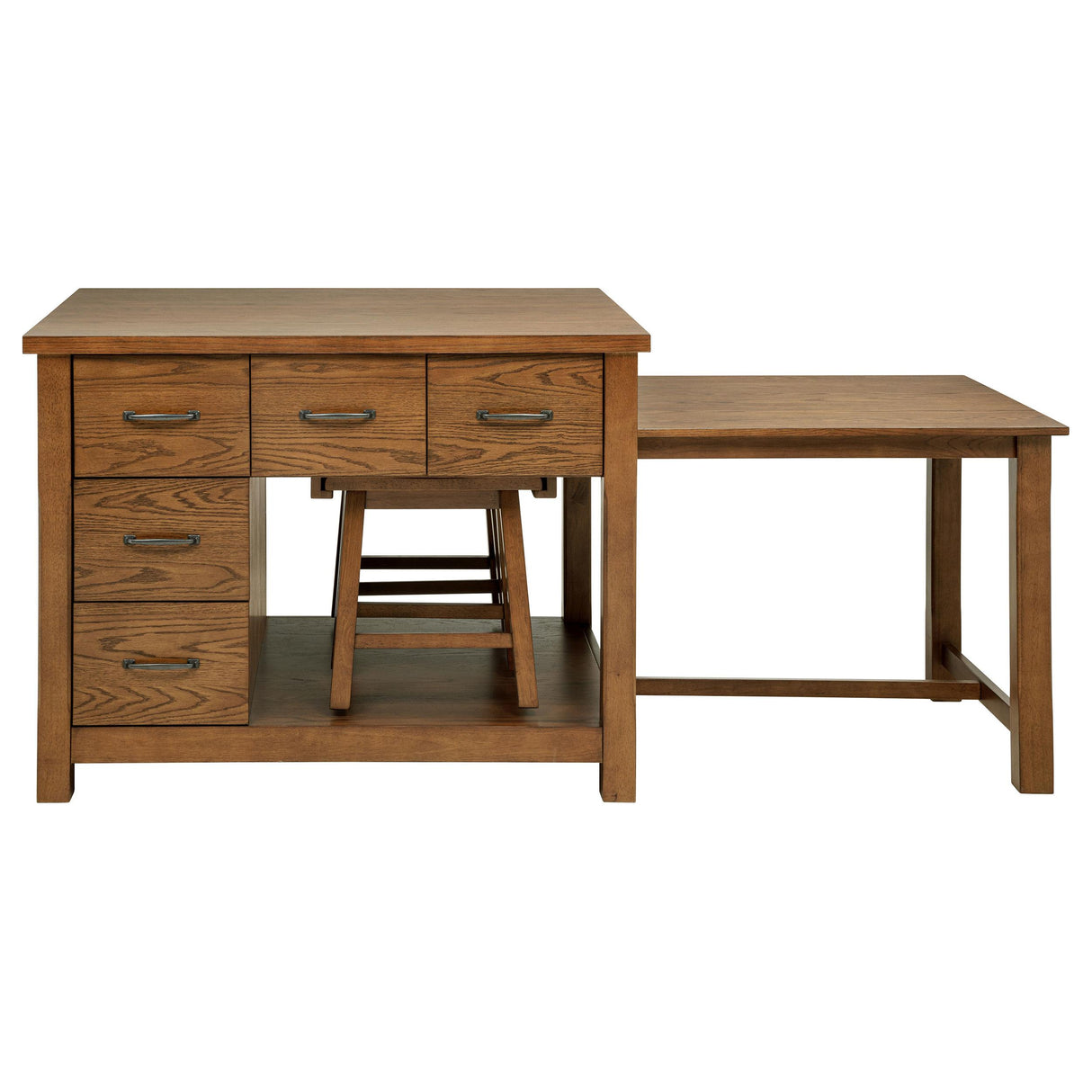 Mayfair Dark Oak 3-Piece Kitchen Island with Extension Table from Coaster - Luna Furniture