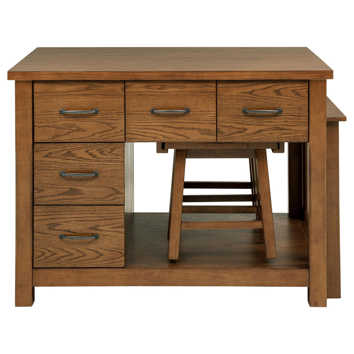 Mayfair Dark Oak 3-Piece Kitchen Island with Extension Table from Coaster - Luna Furniture