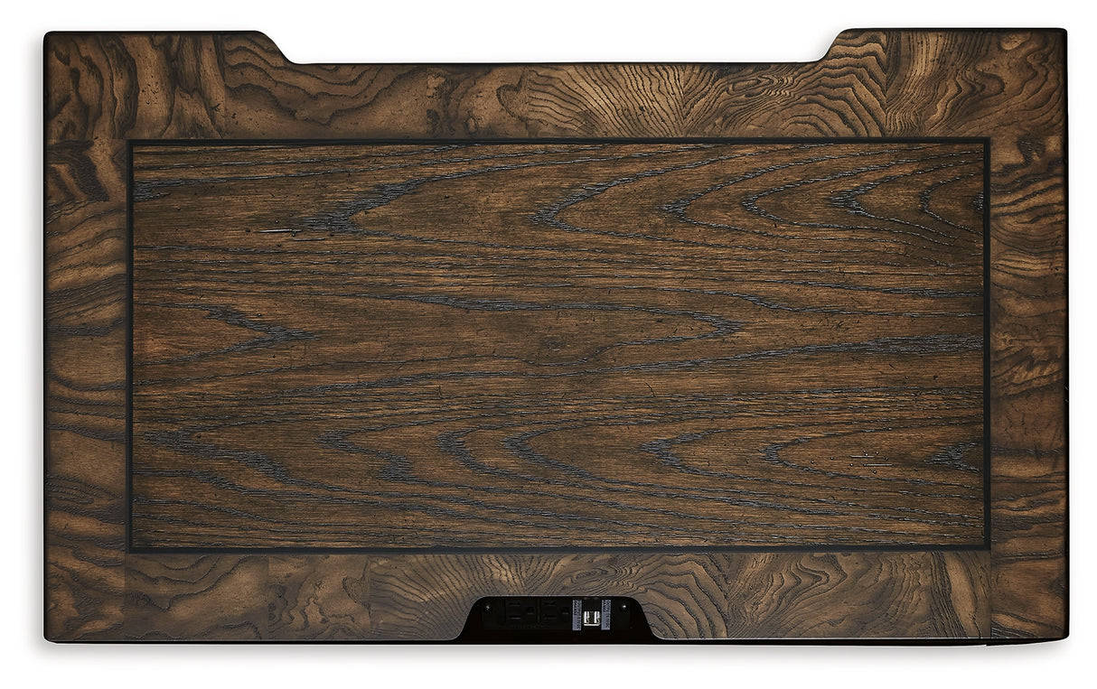 Maylee California King Upholstered Bed with Dresser and Nightstand in Dark Brown from Ashley - Luna Furniture