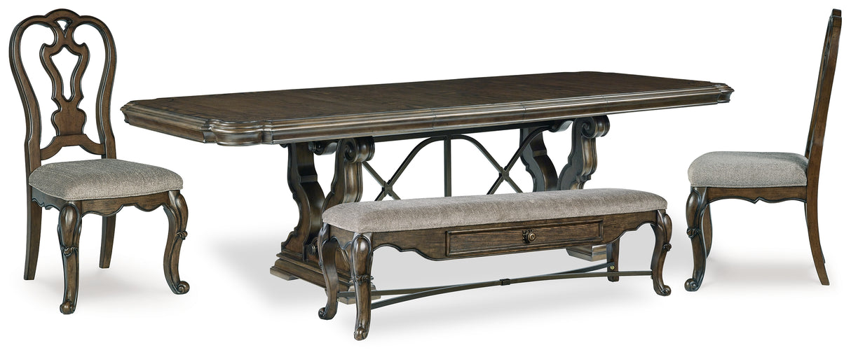 Maylee Dining Table, 2 Chairs and Bench from Ashley - Luna Furniture