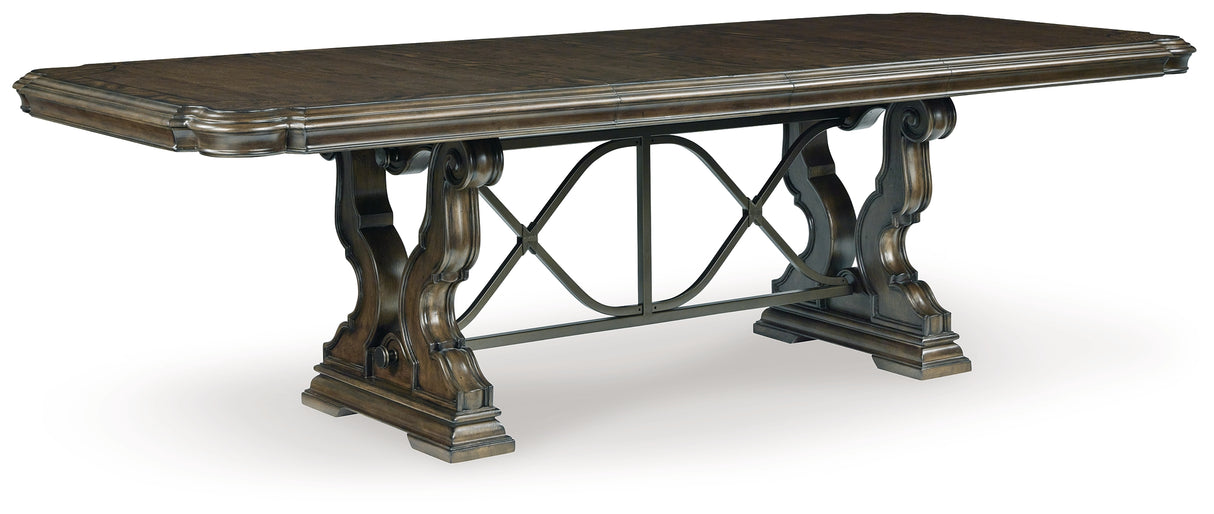 Maylee Dining Table and 4 Chairs and Bench in Dark Brown from Ashley Furniture - Luna Furniture