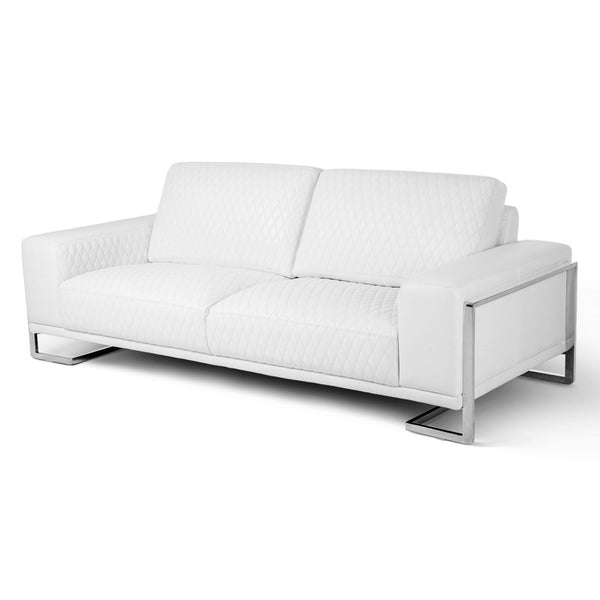 Mia Bella St. Steel Gianna Leather Sofa - White