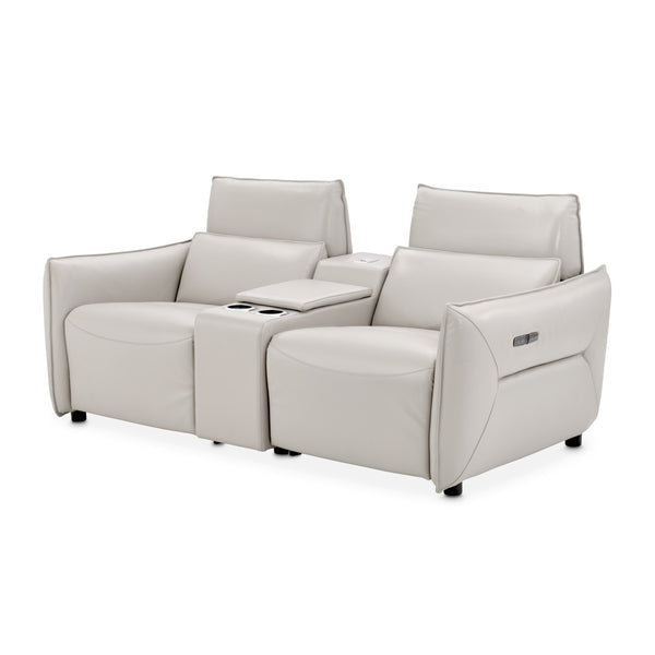 Mia Bella Verona Reclining Loveseat With Storage Console