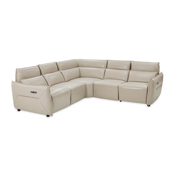Mia Bella Verona 5pc Sectional Set White-light Gray