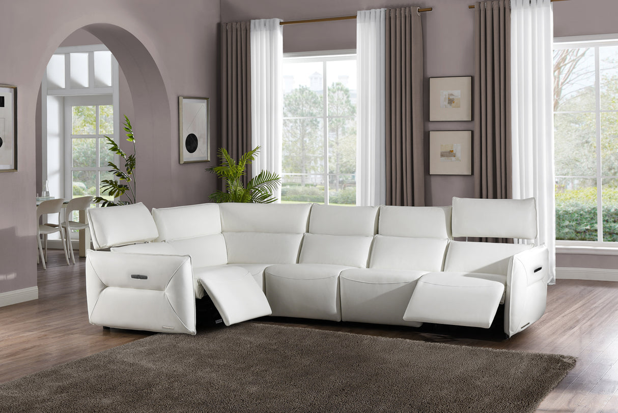 Mia Bella Verona 5pc Sectional Set White-snow White from Michael Amini - Luna Furniture