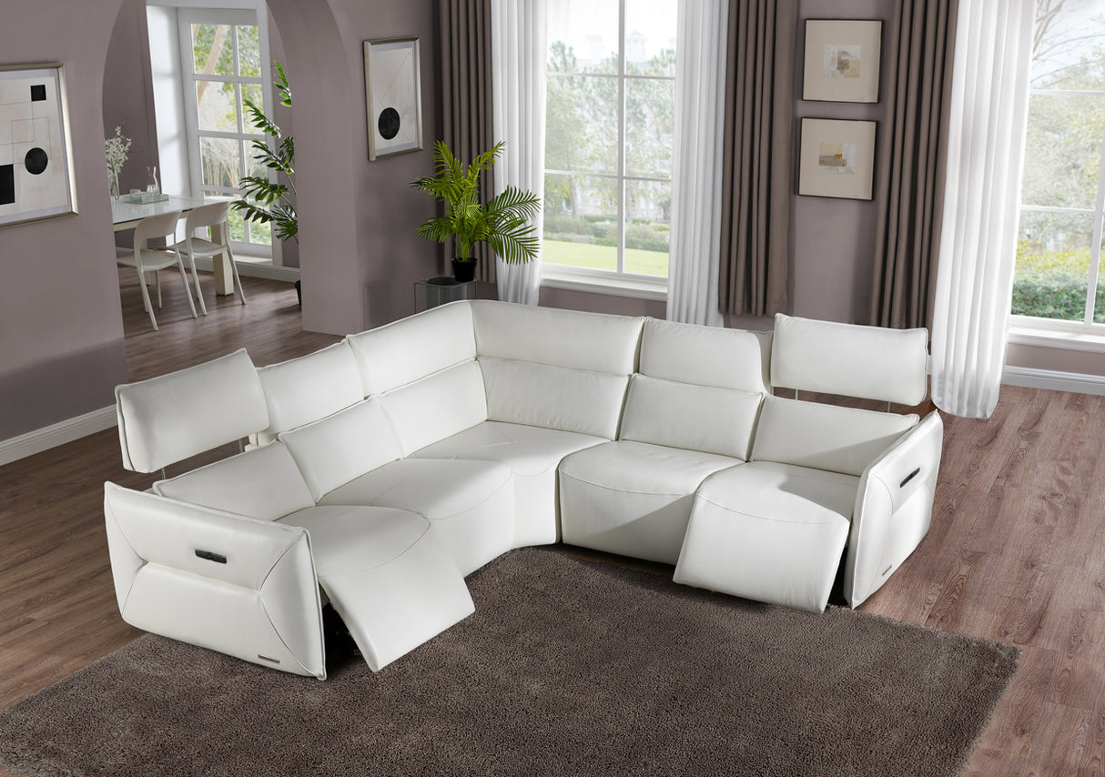 Mia Bella Verona 5pc Sectional Set White-snow White from Michael Amini - Luna Furniture