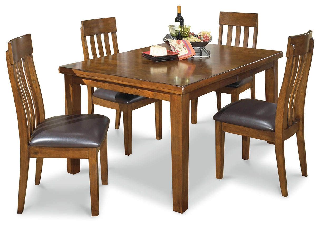 Ralene Medium Brown Dining Table with 4 Chairs from Ashley Furniture - Luna Furniture