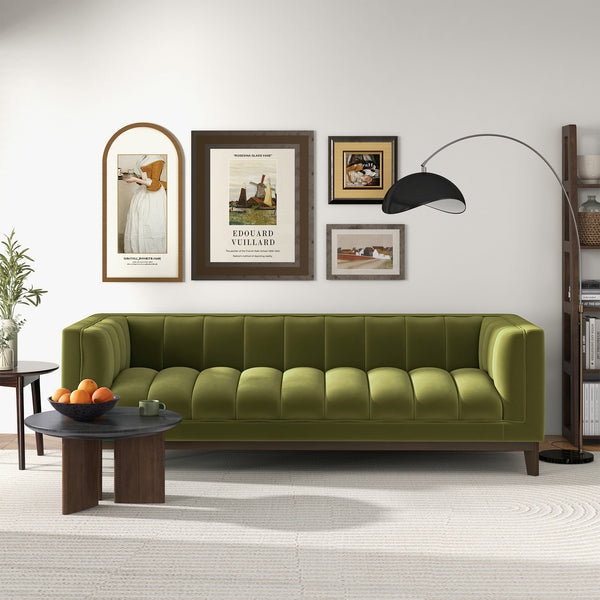 Jersey Green Velvet Sofa