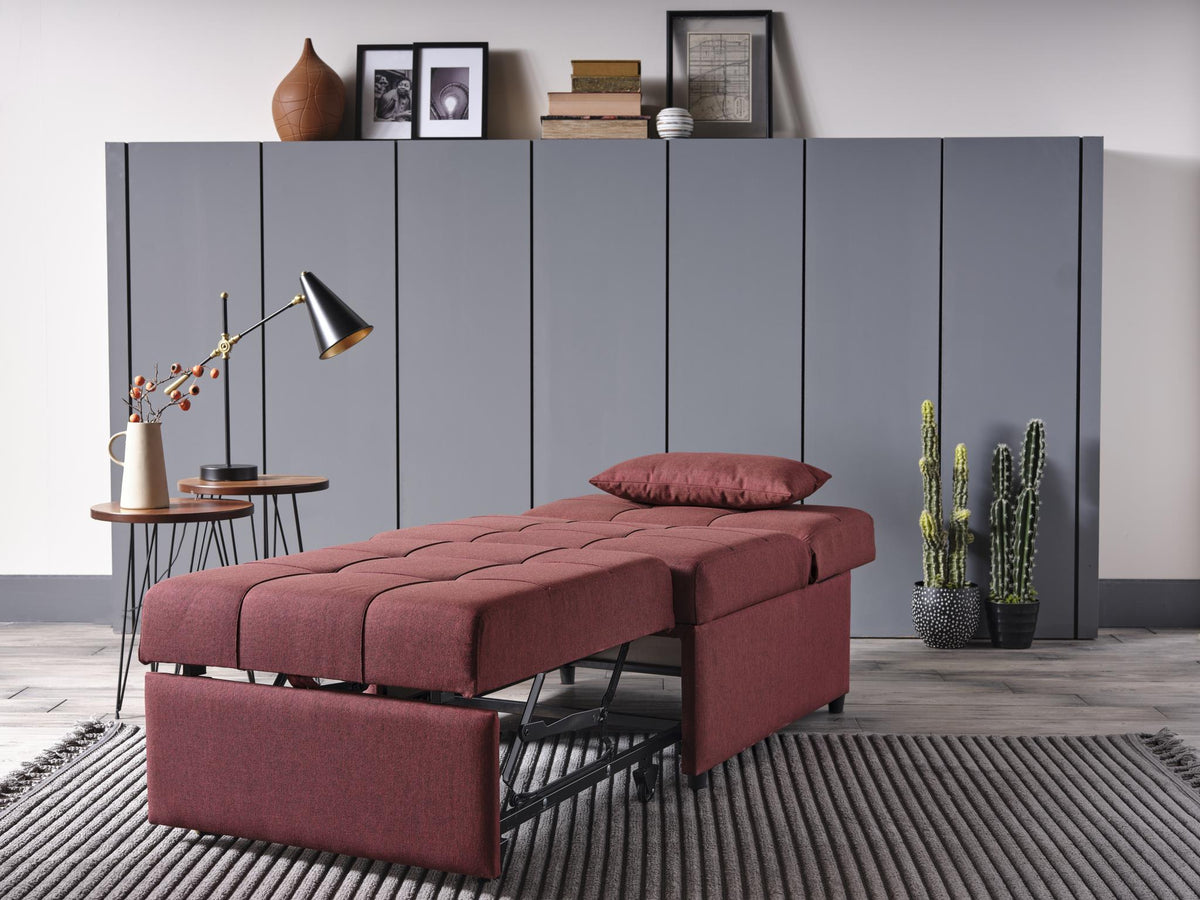 Mello Corvet Burgundy Chair with Pull-Out Sleeper from Bellona - Luna Furniture