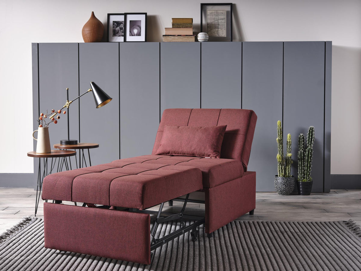 Mello Corvet Burgundy Chair with Pull-Out Sleeper from Bellona - Luna Furniture