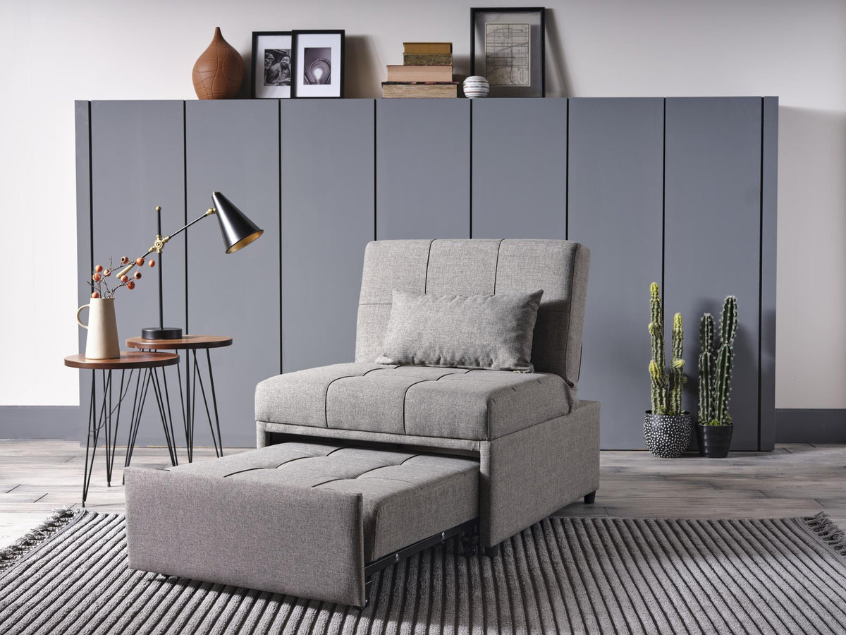 Mello Corvet Grey Modern Chair with Pull-Out Sleeper from Bellona - Luna Furniture