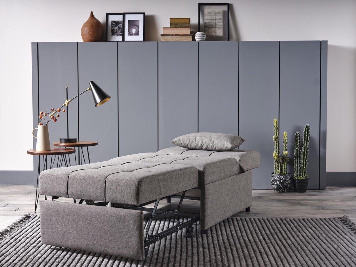Mello Corvet Grey Modern Chair with Pull-Out Sleeper from Bellona - Luna Furniture