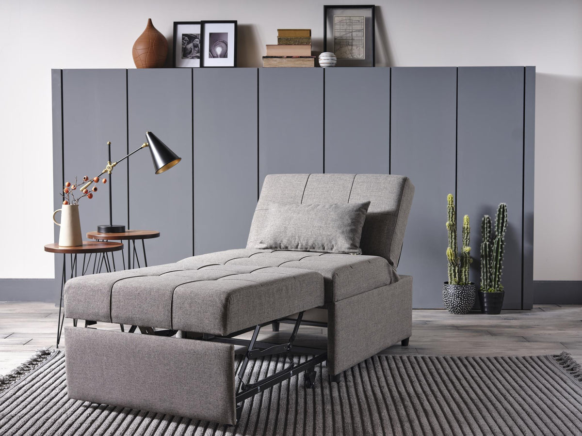Mello Corvet Grey Modern Chair with Pull-Out Sleeper from Bellona - Luna Furniture