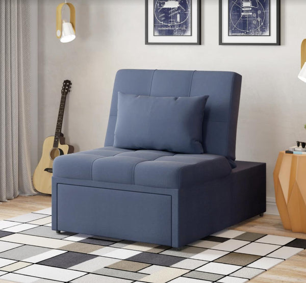 Mello Corvet Navy Chair with Pull-Out Sleeper