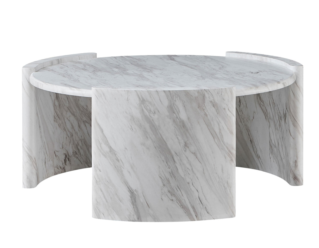 Merino Faux-Marble Round Cocktail Table from Steve Silver - Luna Furniture