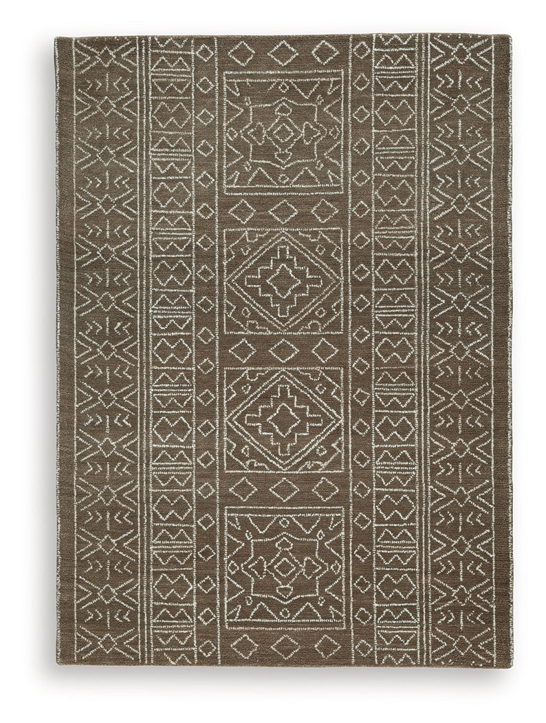 Merrittman Brown/Ivory Medium Rug from Ashley Furniture - Luna Furniture