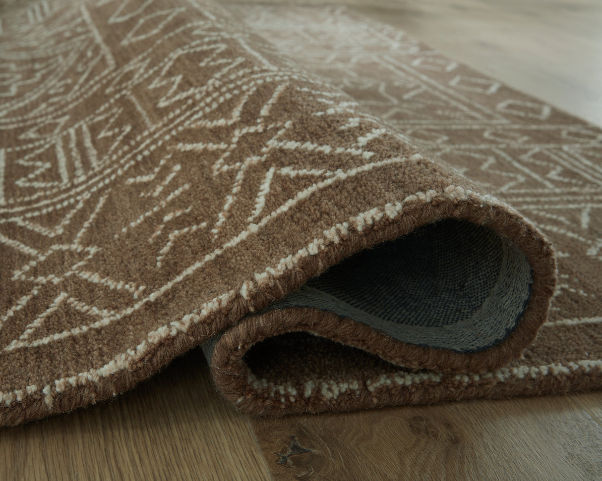 Merrittman Brown/Ivory Medium Rug from Ashley Furniture - Luna Furniture