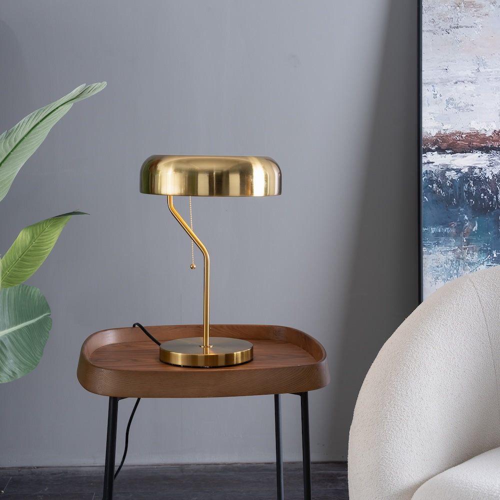 Metro Table lamp with Gold outer and White inner from Ashcroft Furniture - Luna Furniture