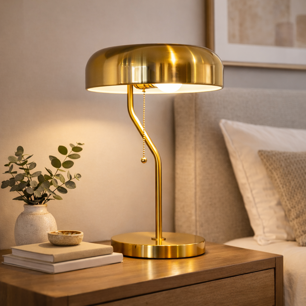 Metro Table lamp with Gold outer and White inner from Ashcroft Furniture - Luna Furniture