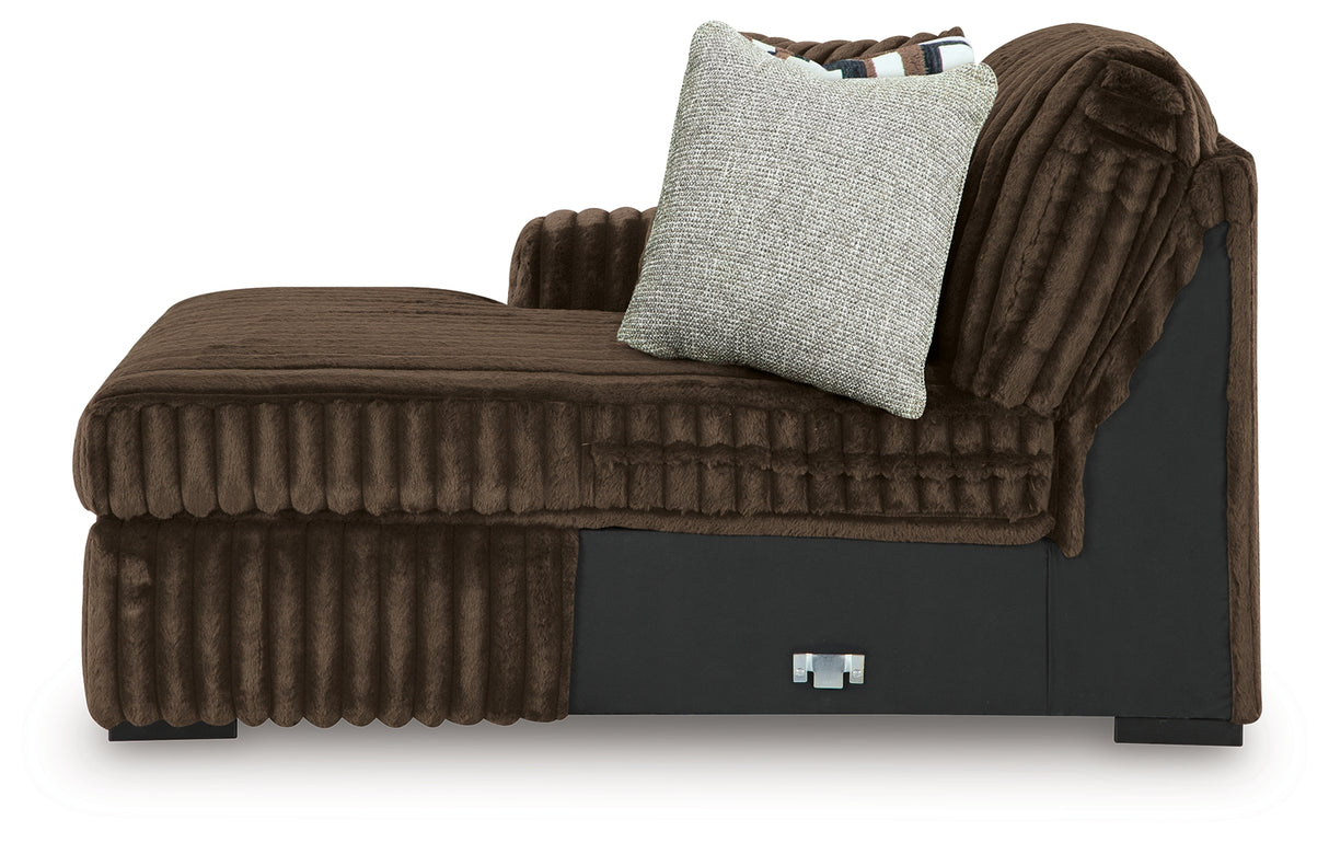 Midnight-Madness Chocolate Left-Arm Facing Corner Chaise from Ashley - Luna Furniture