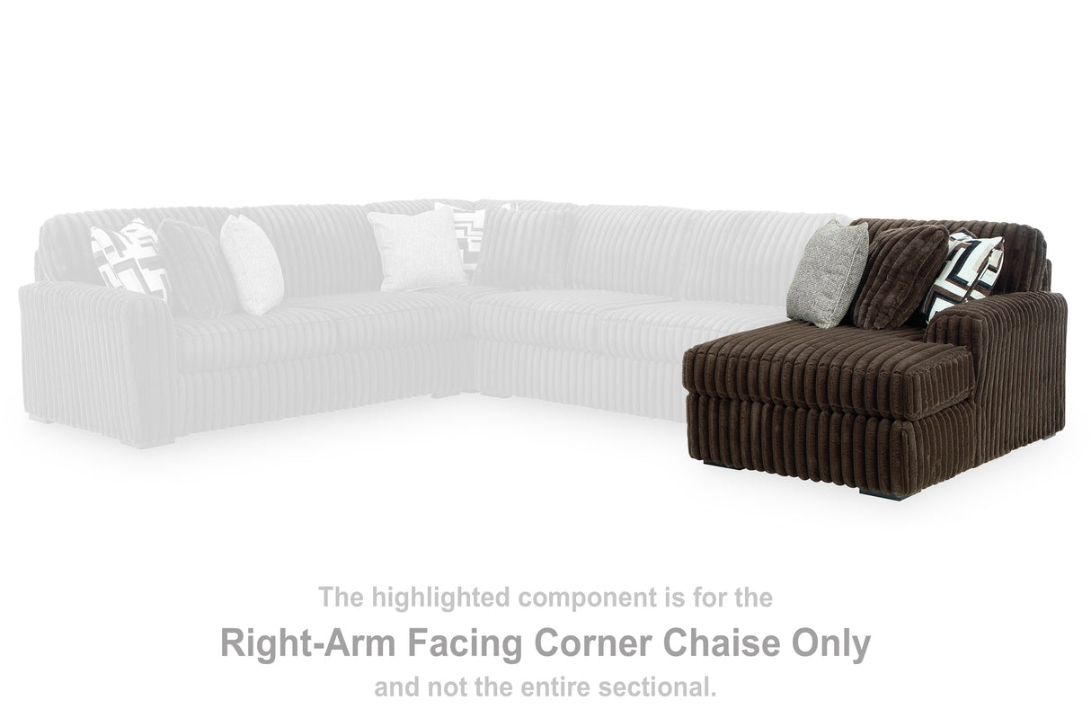 Midnight-Madness Chocolate Right-Arm Facing Corner Chaise from Ashley - Luna Furniture
