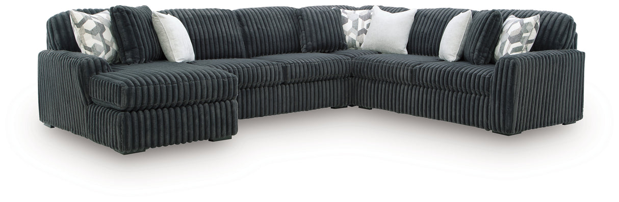 Midnight-Madness Gunmetal 4-Piece Sectional with Chaise from Ashley Furniture - Luna Furniture