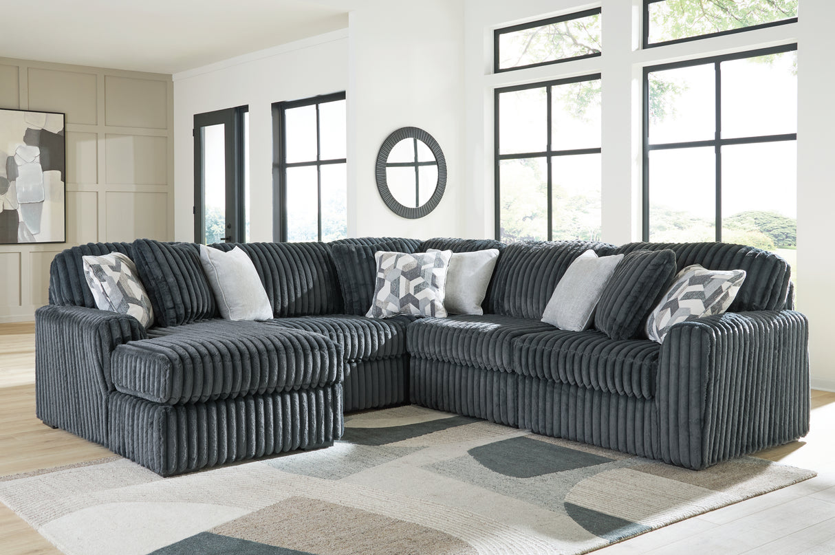 Midnight-Madness Gunmetal 6-Piece Sectional with Chaise from Ashley Furniture - Luna Furniture