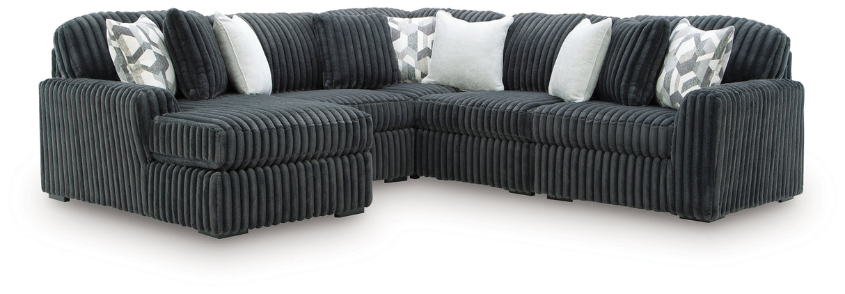 Midnight-Madness Gunmetal 6-Piece Sectional with Chaise from Ashley Furniture - Luna Furniture