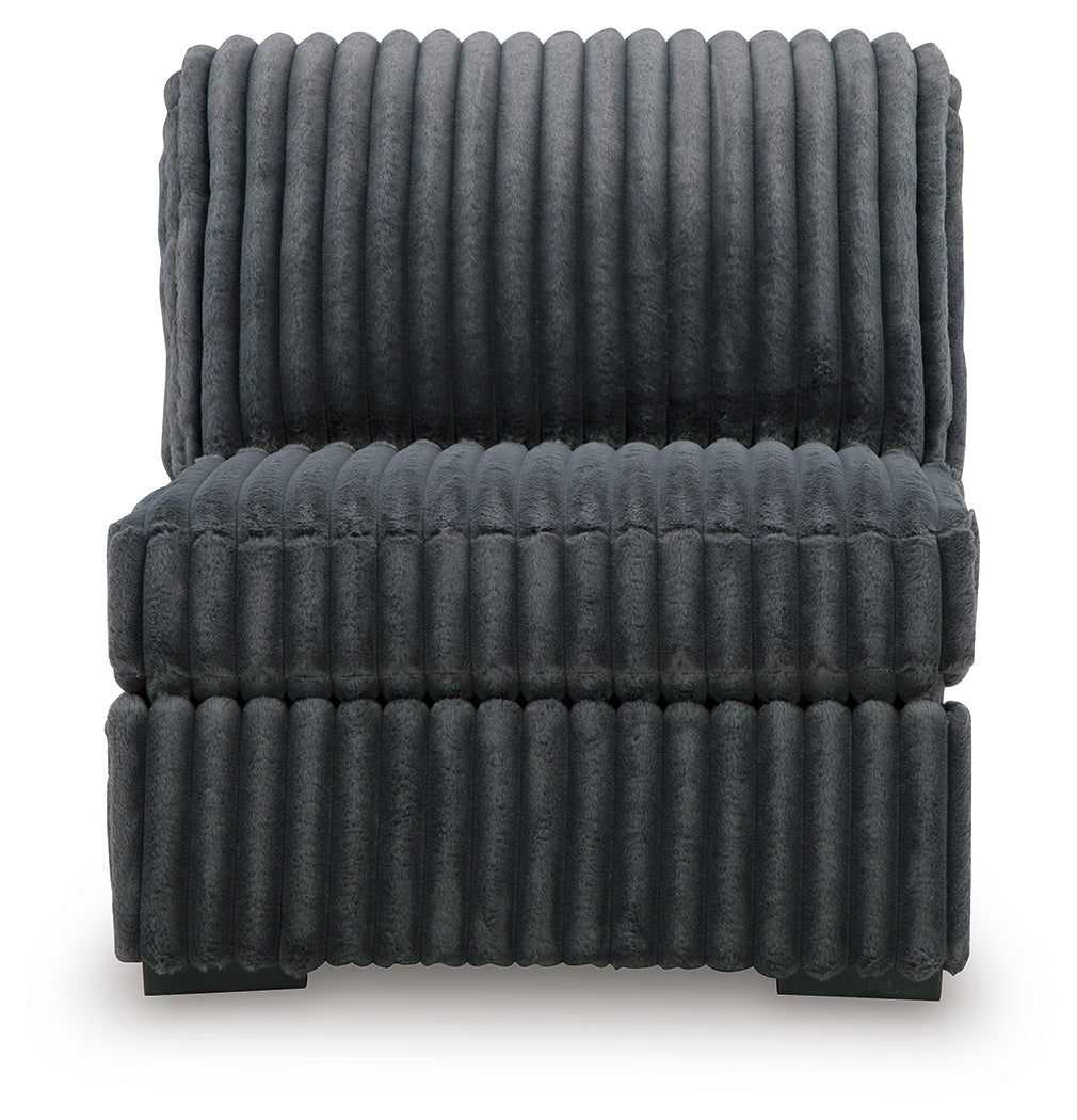Midnight-Madness Gunmetal Armless Chair from Ashley - Luna Furniture